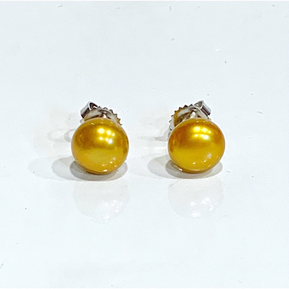 Honora Sterling Silver Yellow Pearl Earrings